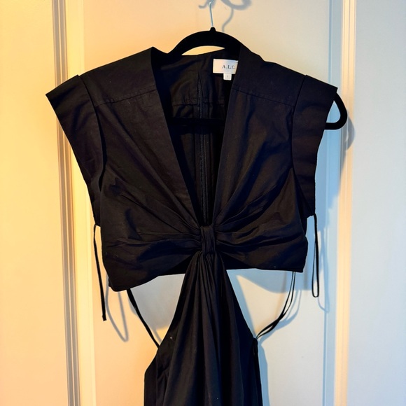 A.L.C. Alexandria Cut-Out Poplin Black Midi Dress | Size 2 - Picture 5 of 8
